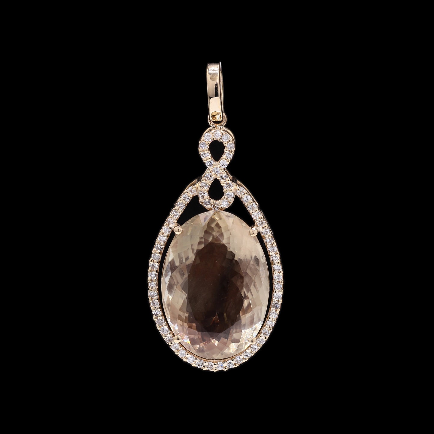7.41 Ct Pear Mixed Cut Natural Sunstone 14K Gold Pendant