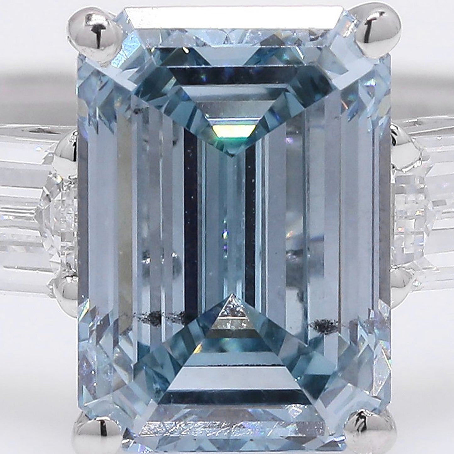 2.38 Ct Emerald Cut Lab Grown Diamond 950 Platinum Ring