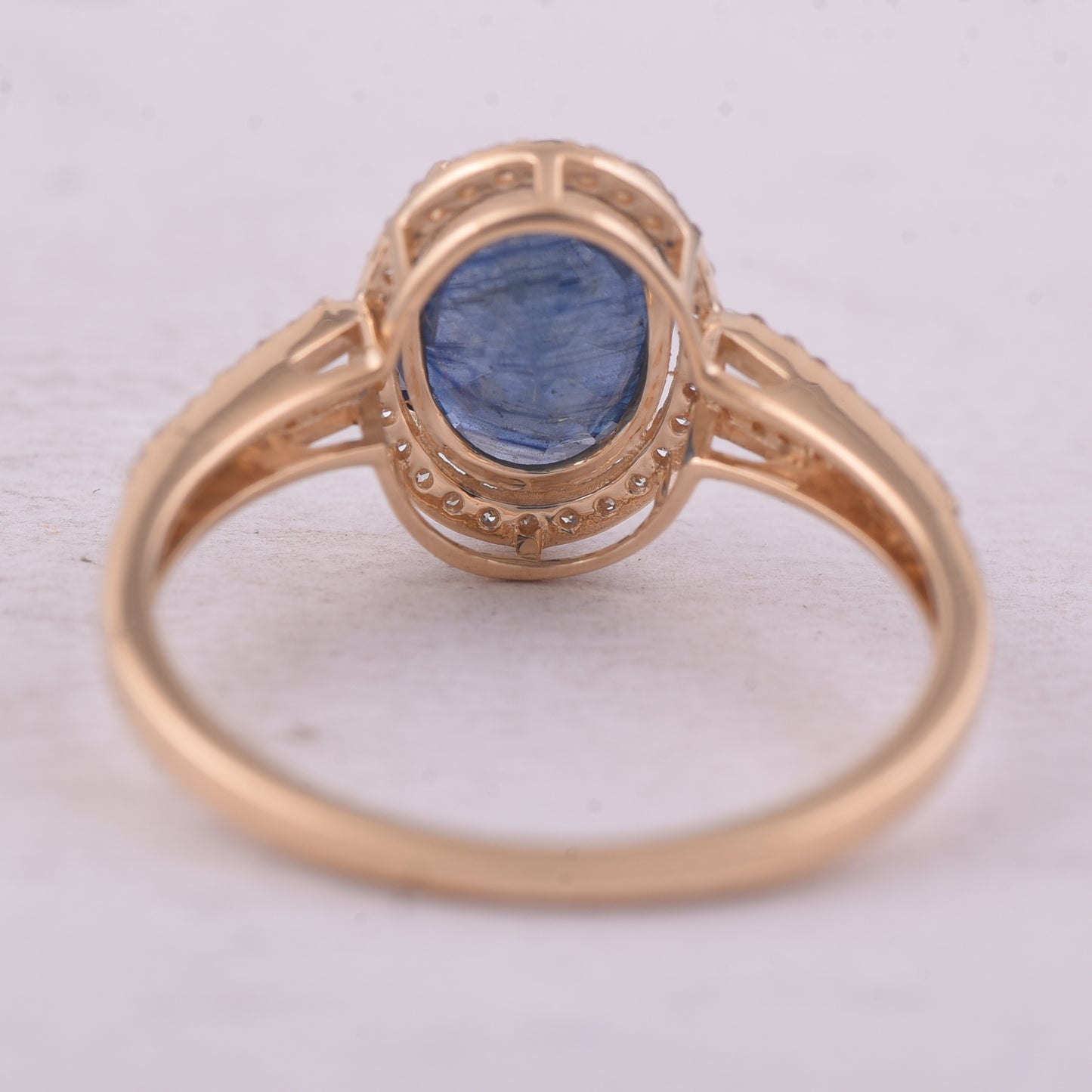2.39 Ct Oval Mixed Cut Natural Sapphire 14K Gold Ring