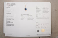 3.55 Ct Oval Mixed Cut Sapphire 14K Gold Pendant