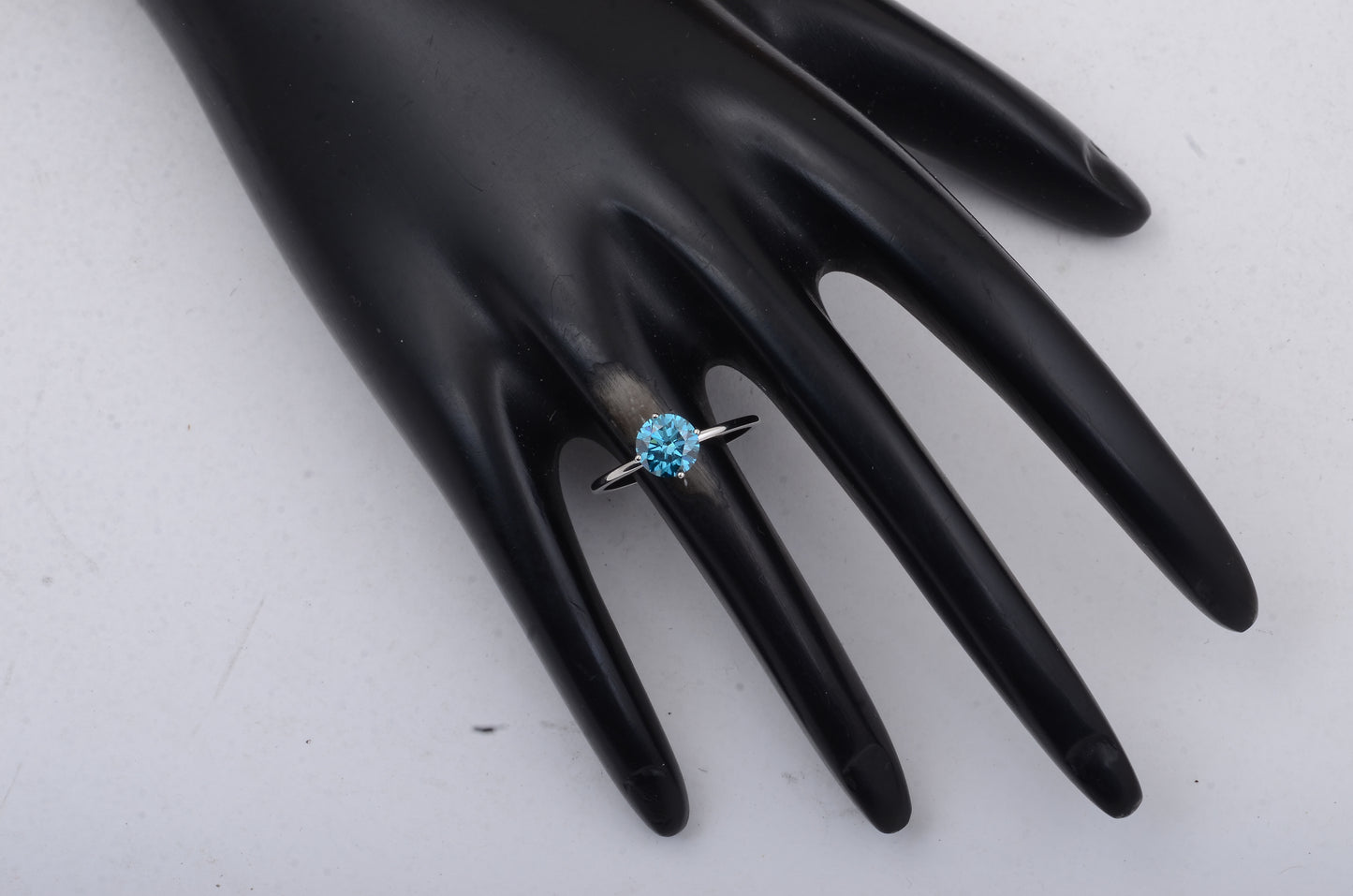 1.20 Carats Blue Lab Grown Diamond 14K Gold Ring