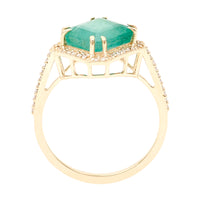 3.26 Ct Octagon Natural Emerald 14K Gold Ring