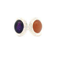 13.25 Ct Amethyst, Moonstone 925 Sterling Silver Ring