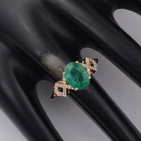 1.87 Ct Oval Emerald 9K Gold Ring