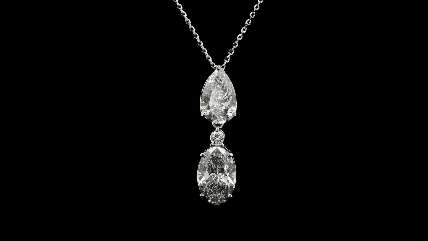 3.63 Carats Lab Grown Diamond 14K Gold Pendant