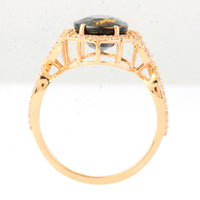 4.38 Ct Oval Mixed Cut Natural Bi Coloured Sapphire 14K Gold Ring