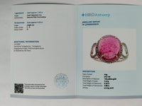 6.11 Ct Oval Cabochon Cut Natural Pink Tourmaline 14K Gold Ring