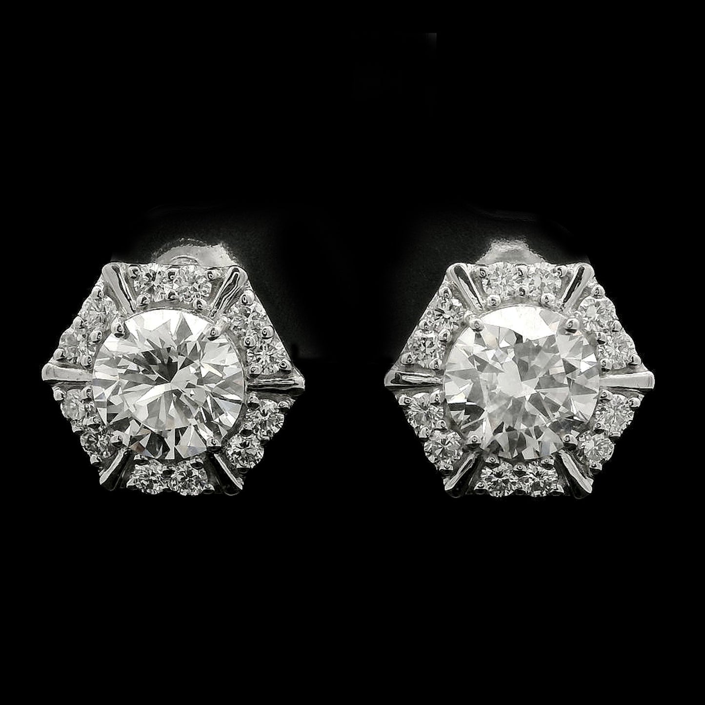 3.85 Carats Lab Grown Diamond 14K Gold Earrings