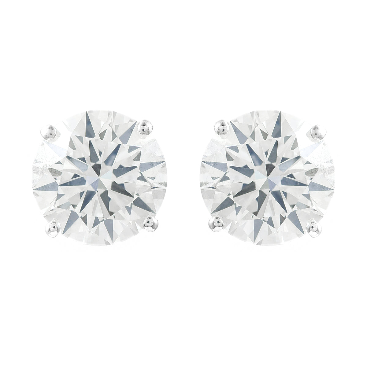3.16 Carats Lab Grown Diamond 14K Gold Earrings