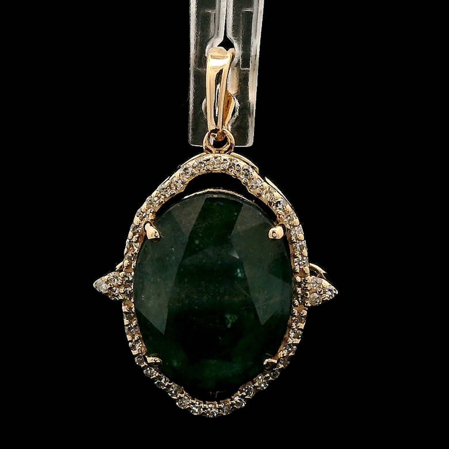 8.47 Ct Oval Mixed Cut Natural Sapphire 14K Gold Pendant