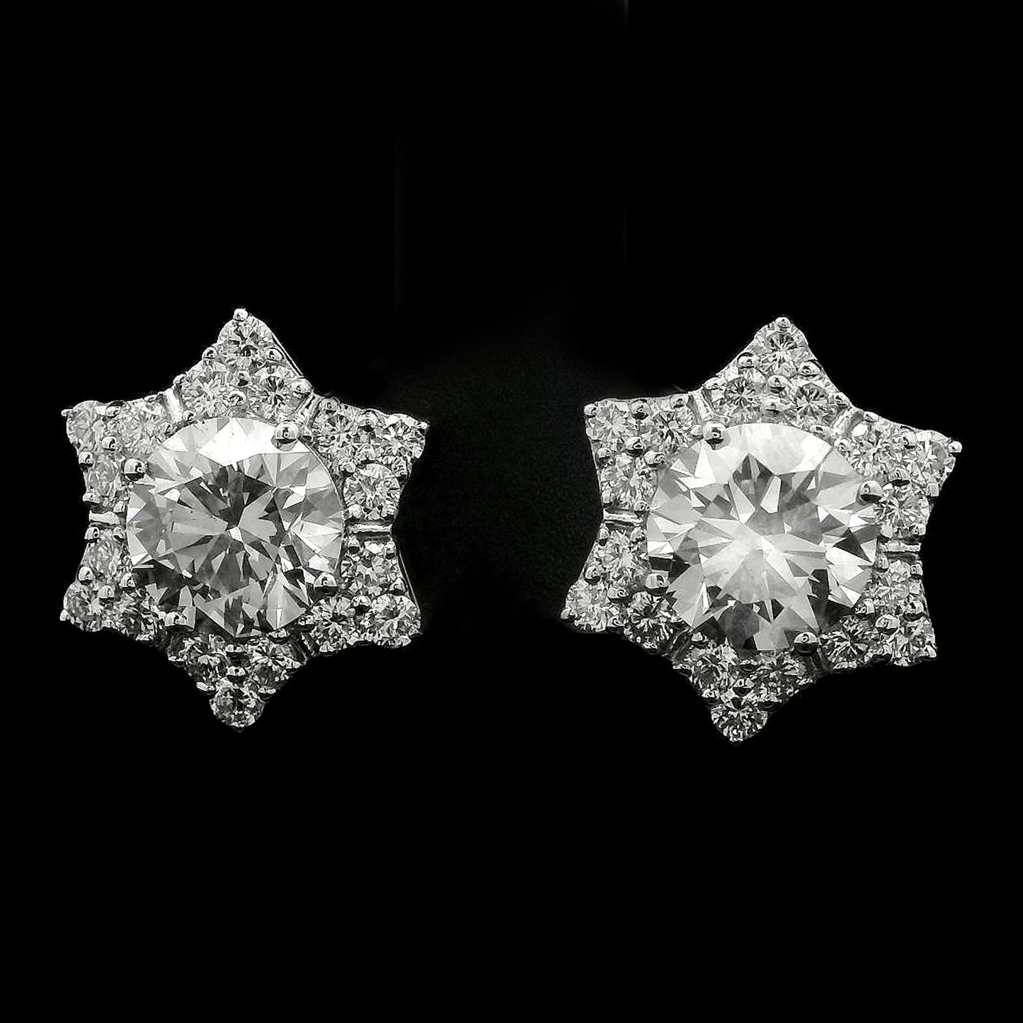 4.18 Carats Lab Grown Diamond 14K Gold Earrings