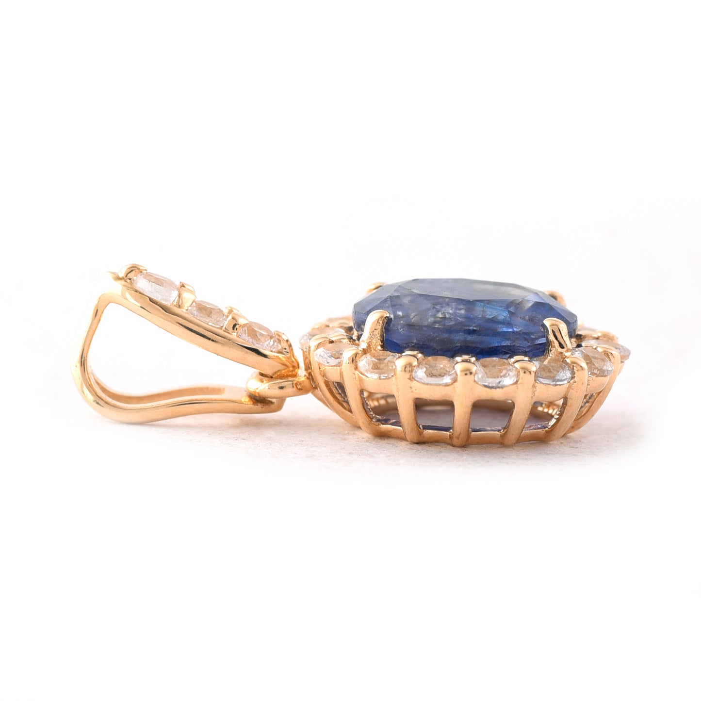 2.06 Ct Oval Blue Sapphire 14K Gold Pendant