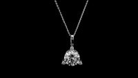 3.34 Ct Round Lab Grown Diamond 14K Gold Pendant