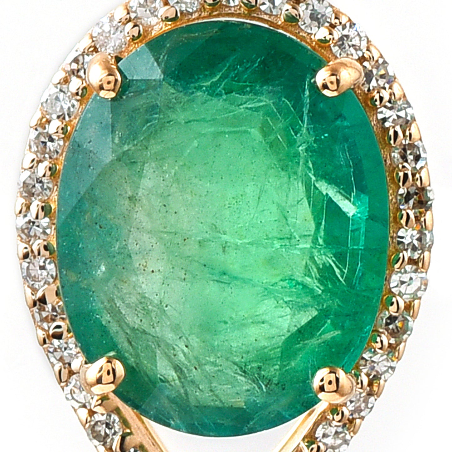 2.66 Ct Oval Emerald 14K Gold Pendant