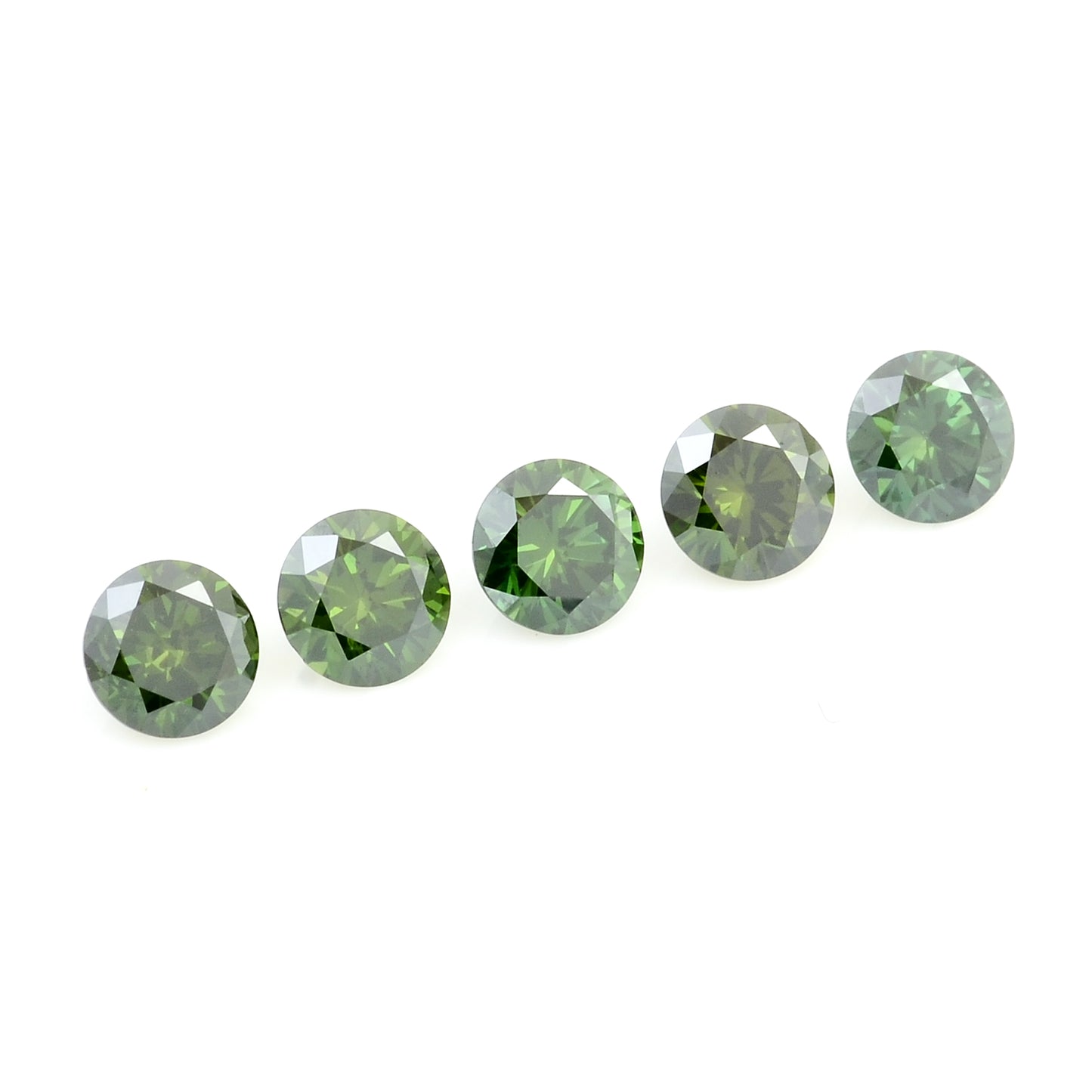 0.76 Green Diamond Round Loose Gemstone