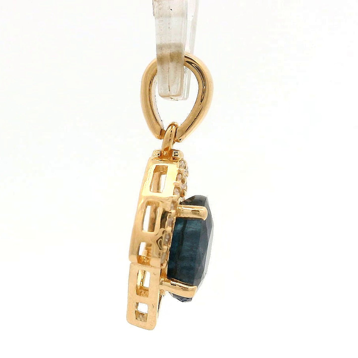1.28 Ct Oval Sapphire 14K Gold Pendant