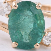 1.61 Ct Oval Natural Emerald 14K Gold Ring