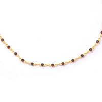 10.84 Ct Round Garnet 925 Sterling Silver Necklace