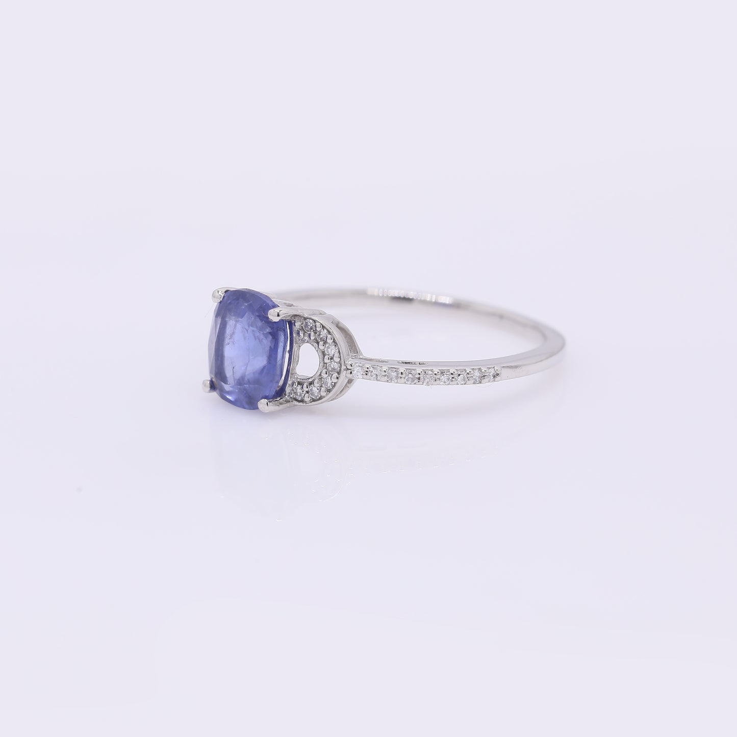 1.74 Ct Cushion Mixed Cut Natural Sapphire 950 Platinum Ring