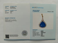 3.51 Ct Pear Mixed Cut Natural Tanzanite 14K Gold Pendant
