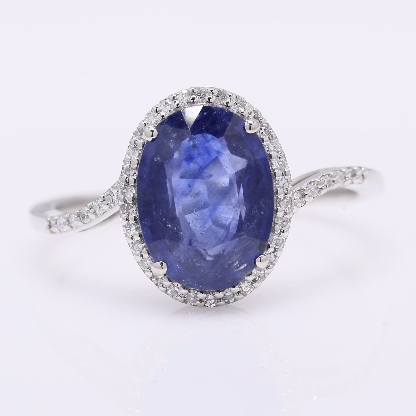2.78 Ct Oval Mixed Cut Natural Sapphire 950 Platinum Ring