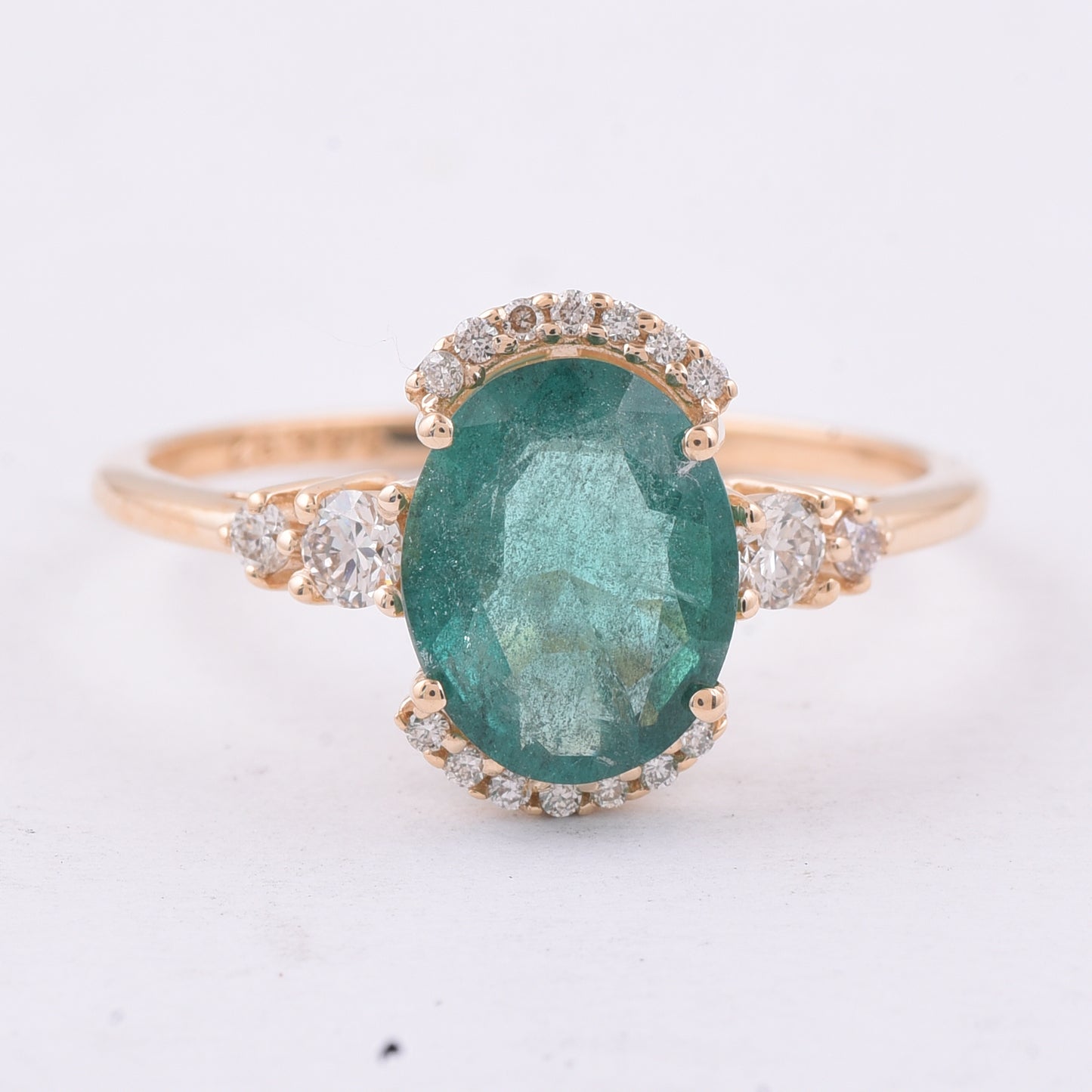 1.73 Ct Oval Natural Emerald 14K Gold Ring