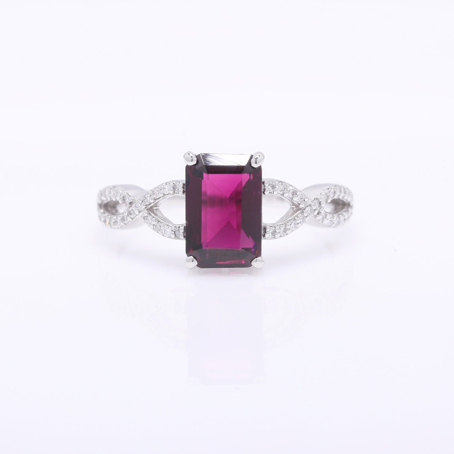 1.88 Ct Octagon Step Cut Natural Pink Tourmaline 950 Platinum Ring