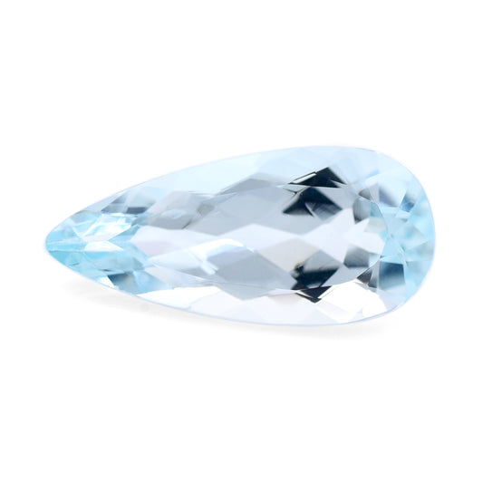 4.56 Natural Beryl Aquamarine Pear Mixed Cut Gemstone