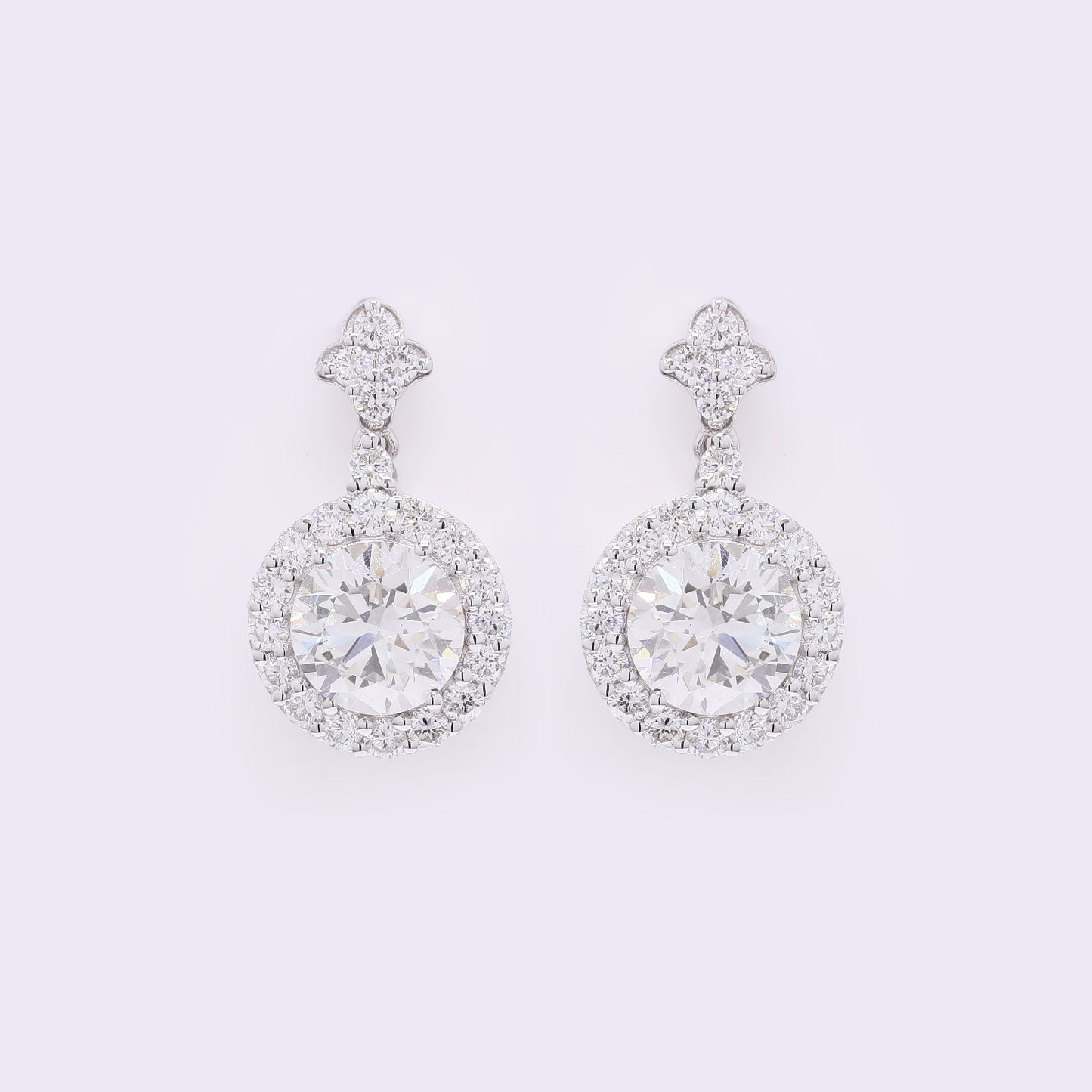 4.52 Carats Lab Grown Diamond 14K Gold Earrings