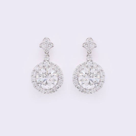 4.52 Carats Lab Grown Diamond 14K Gold Earrings