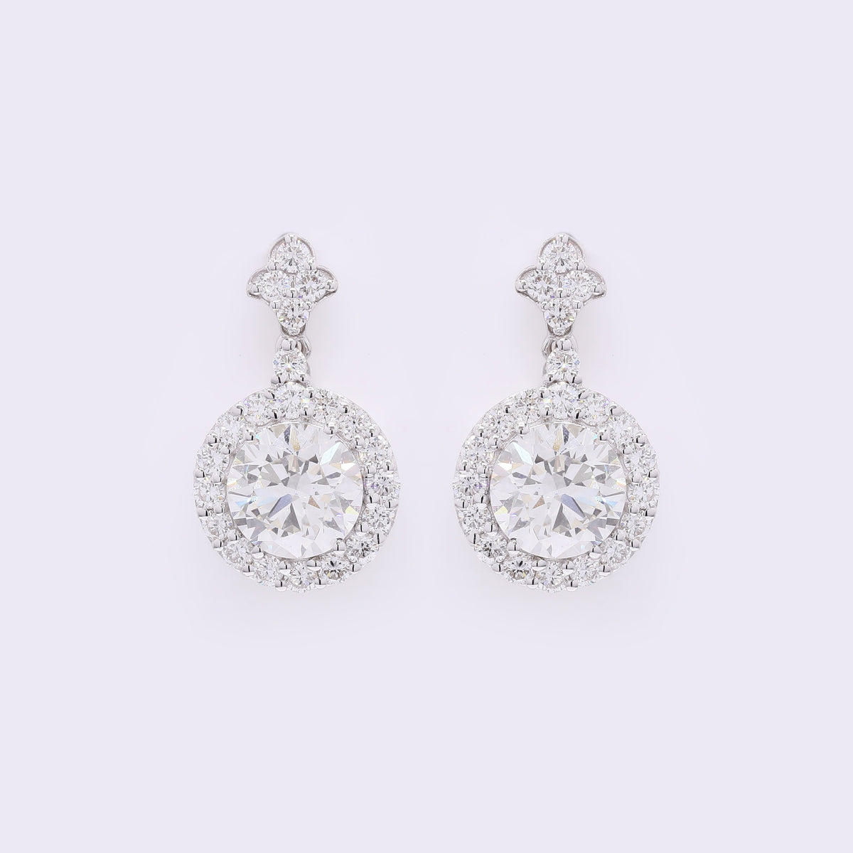 4.52 Carats Lab Grown Diamond 14K Gold Earrings
