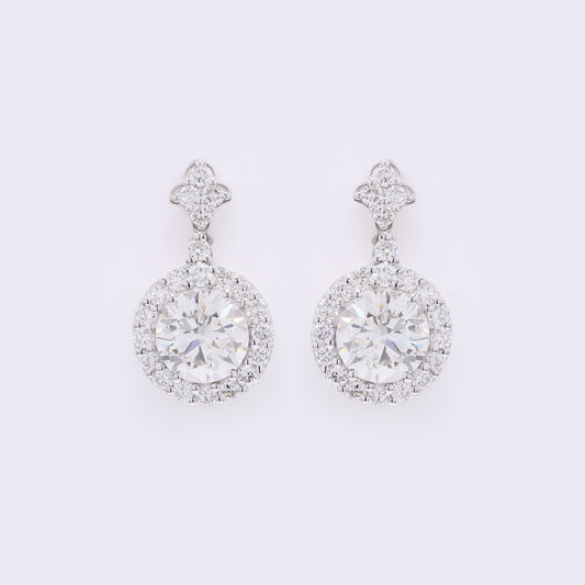4.52 Carats Lab Grown Diamond 14K Gold Earrings