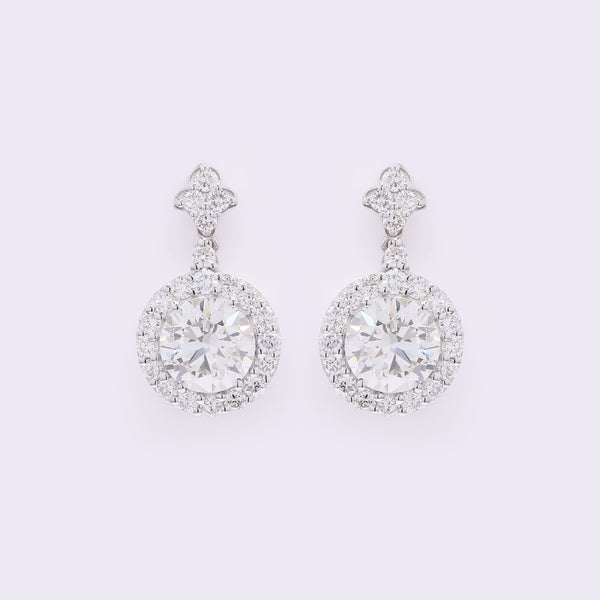 4.52 Carats Lab Grown Diamond 14K Gold Earrings