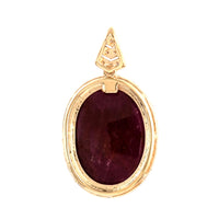 4.51 Ct Oval Mixed Cut Natural Corundum Ruby 14K Gold Pendant