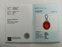 2.51 Ct Oval Mixed Cut Natural Fire Opal 950 Platinum Pendant