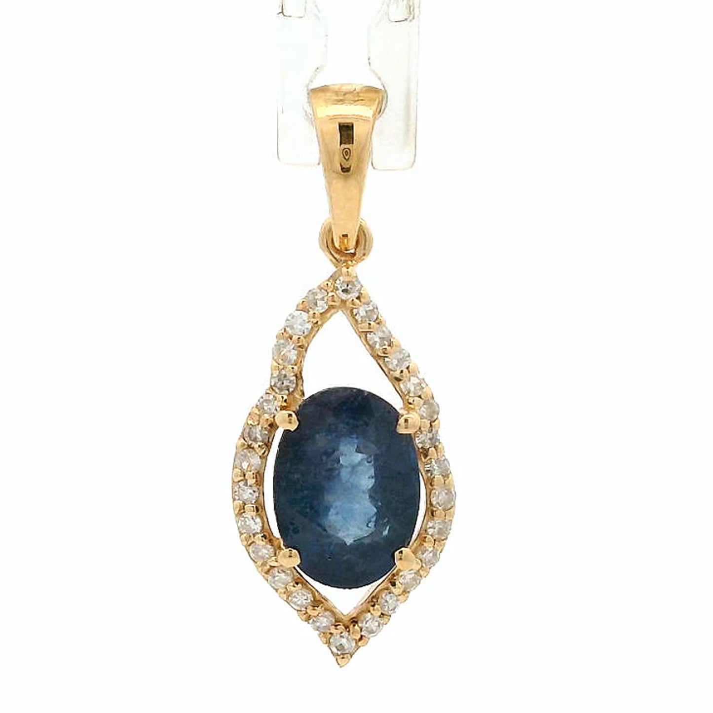 1.18 Ct Oval Sapphire 14K Gold Pendant