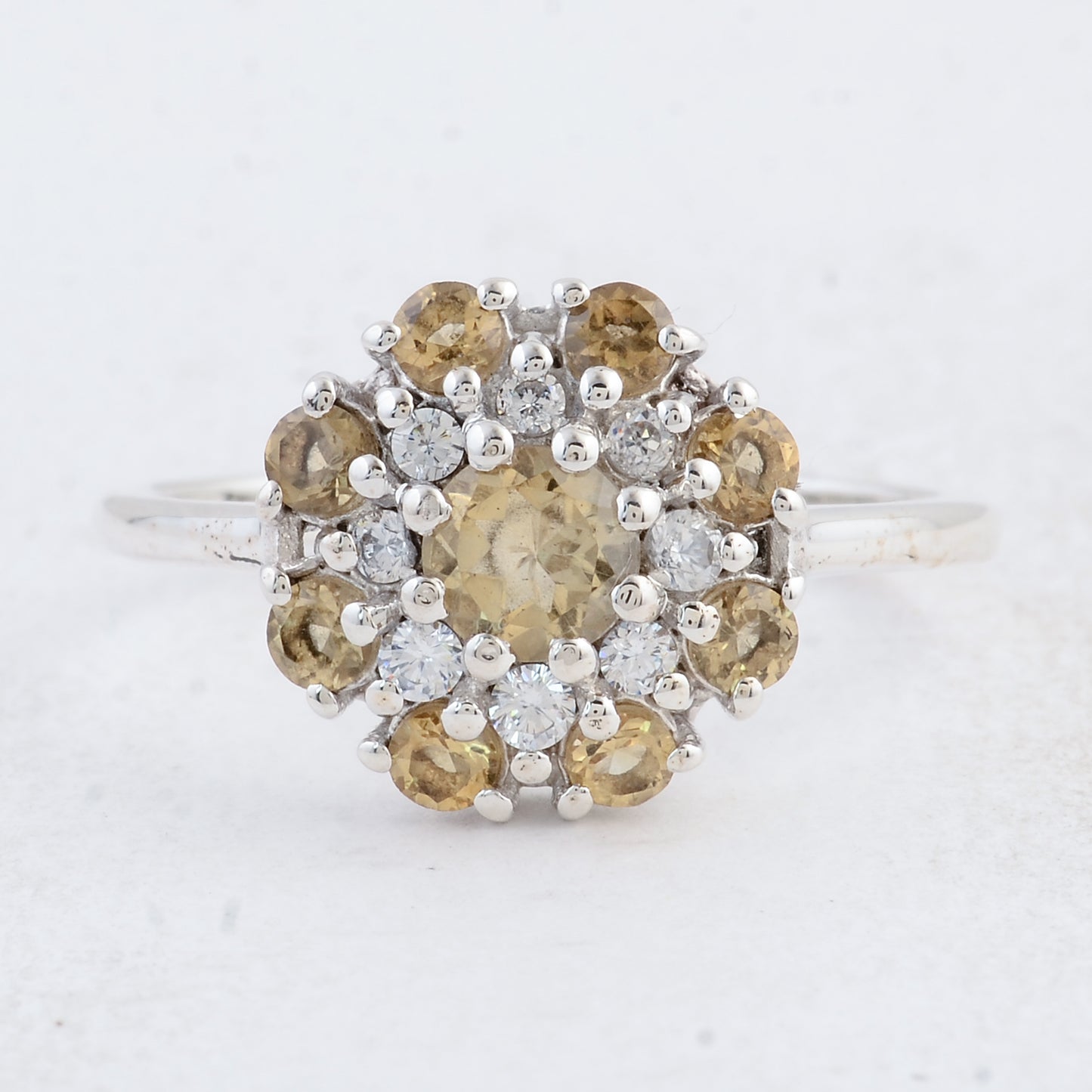 1.68 Ct Round Citrine 925 Sterling Silver Ring