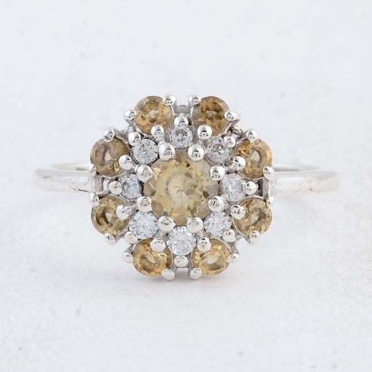 1.68 Ct Round Citrine 925 Sterling Silver Ring