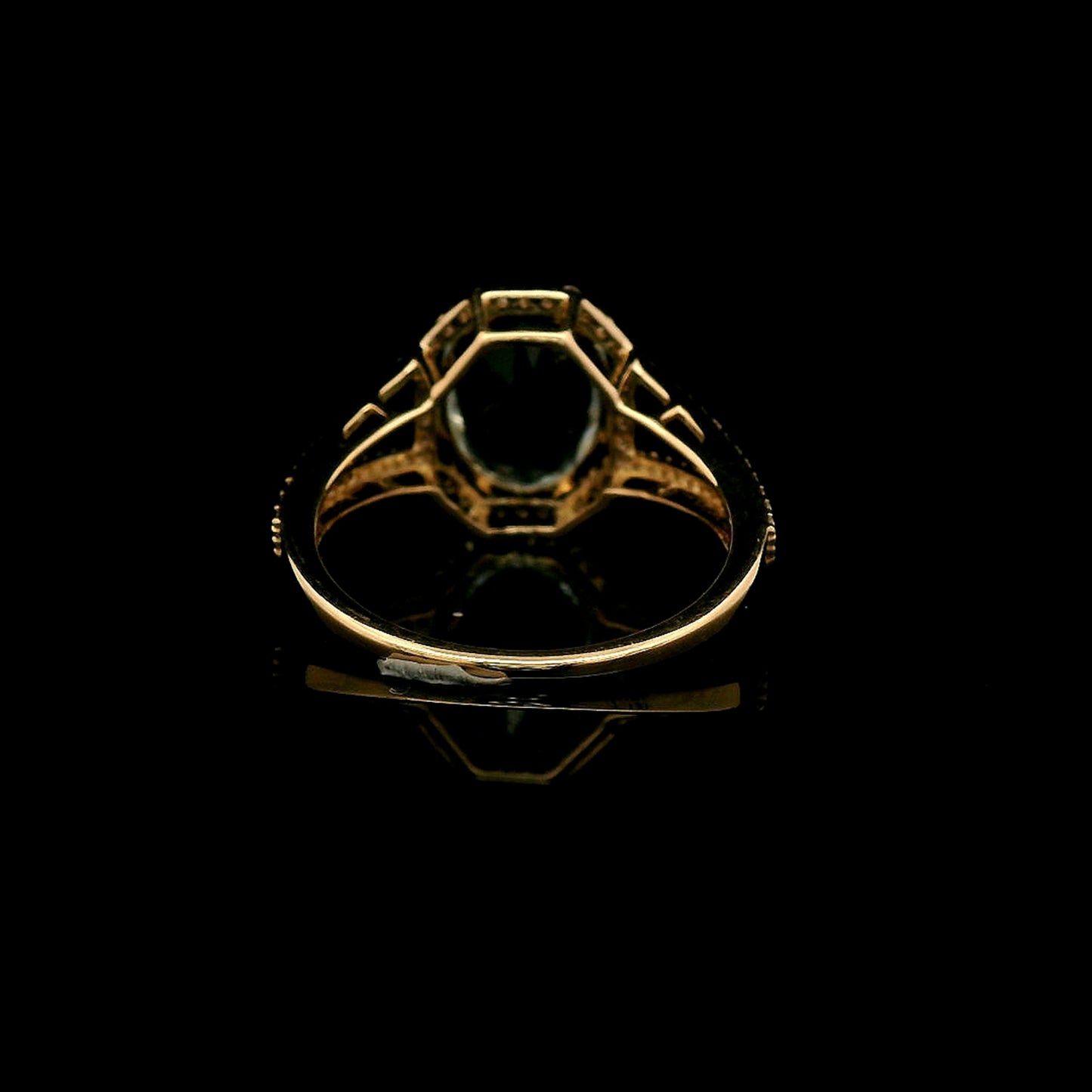2.53 Ct Oval Mixed Cut Natural Aquamarine 14K Gold Ring