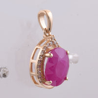 2.80 Ct Oval Natural Ruby 14K Gold Pendant