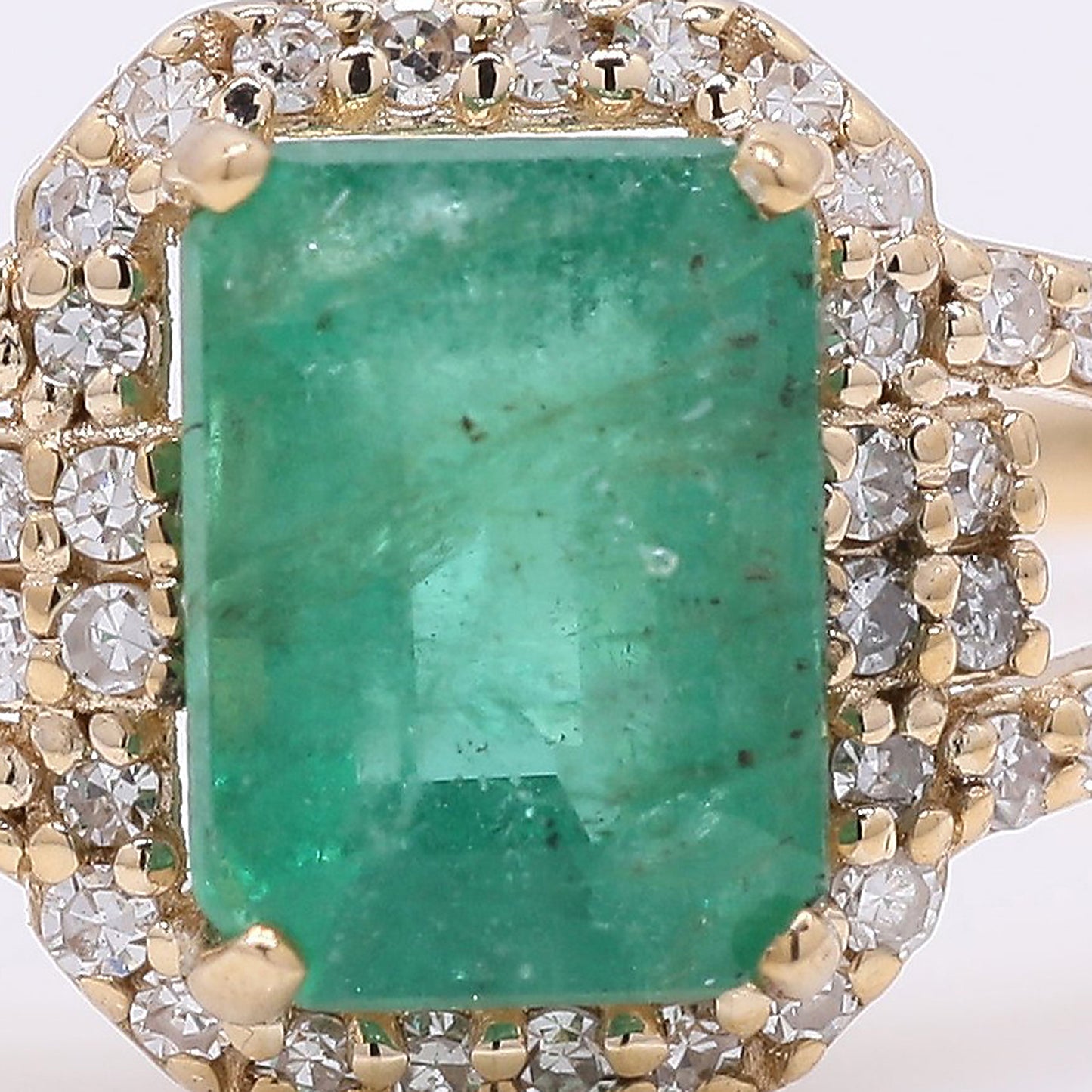 1.16 Ct Octagon Step Cut Natural Emerald 14K Gold Ring