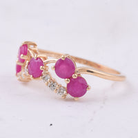 1.89 Ct Round Natural Ruby 14K Gold Ring