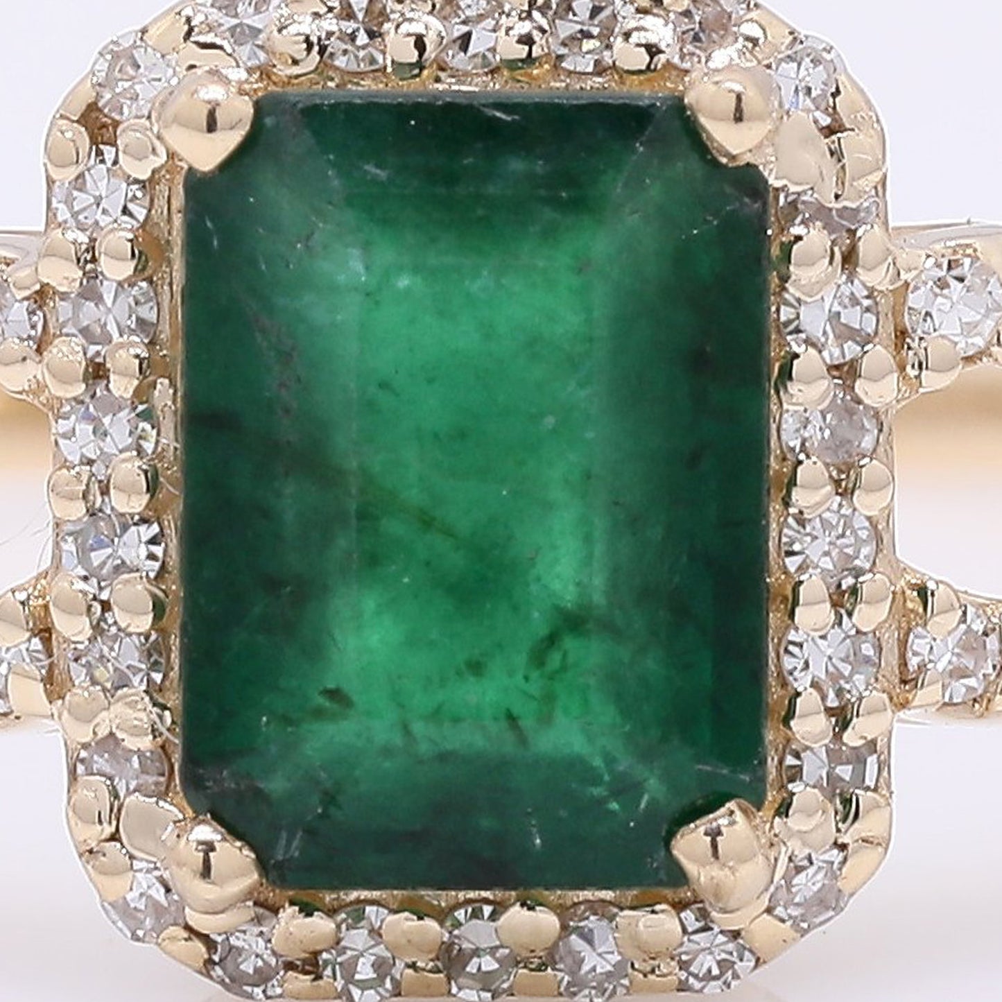 1.22 Ct Octagon Step Cut Natural Emerald 14K Gold Ring