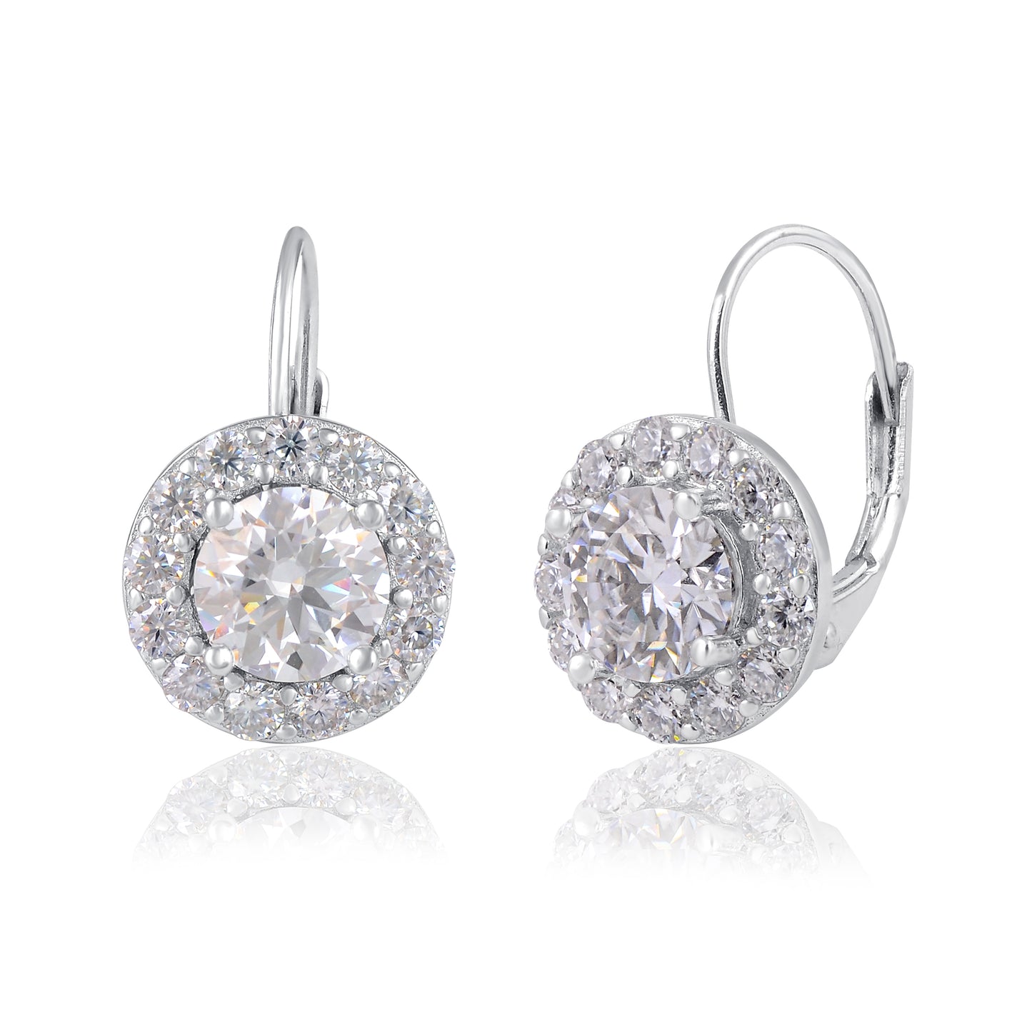 2.35 Ct Round Moissanite 925 Sterling Silver Earrings