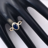 1.54 Ct Oval Mixed Cut Natural Sapphire 14K Gold Ring