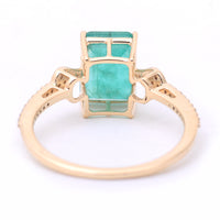 2.57 Ct Octagon Step Cut Natural Emerald 14K Gold Ring