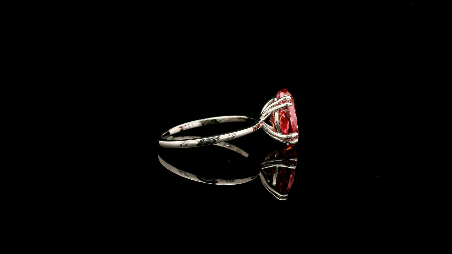 3.03 Carats Pink Lab Grown Diamond 14K Gold Ring