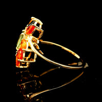 2.76 Ct Octagon Multi Sapphire 14K Gold Ring
