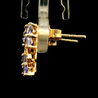 1.70 Ct Round Tanzanite 14K Gold Earrings