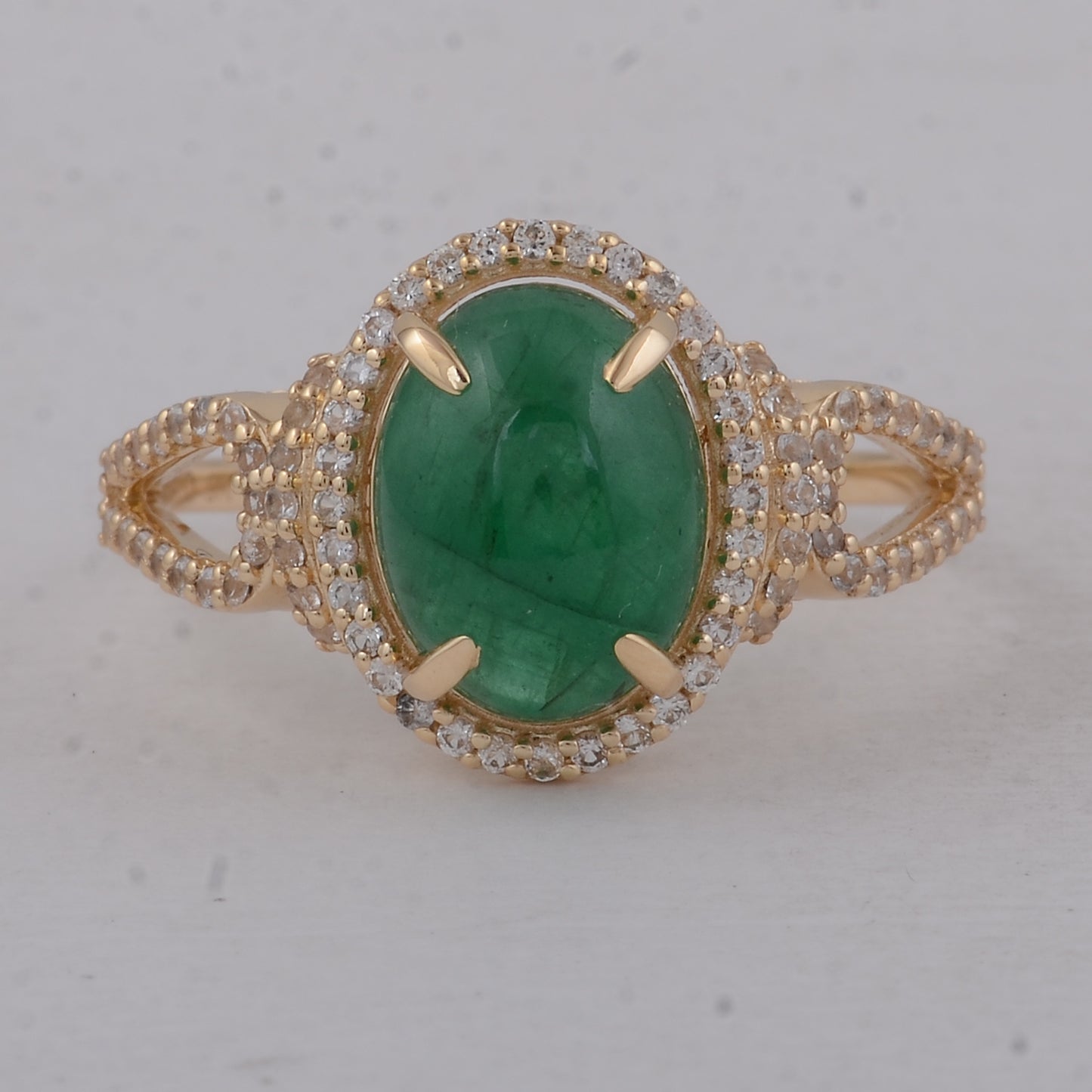 2.83 Ct Oval Emerald 9K Gold Ring